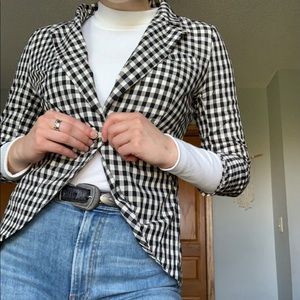 Gingham mini blazer